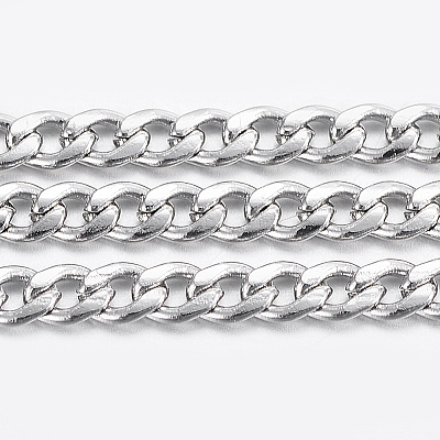 Non-Tarnish 3.28 Feet 304 Stainless Steel Curb Chains X-CHS-H016-01P-10M-1