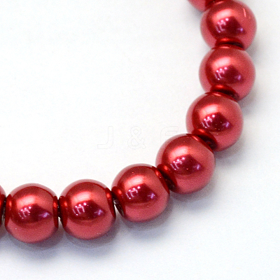 Baking Paint Pearlized Glass Pearl Round Bead Strands X-HY-Q003-4mm-51-1