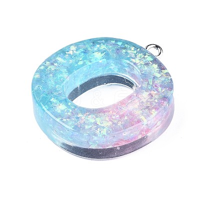 Transparent Epoxy Resin Pendants CRES-S364-002O-1