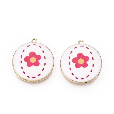 Printed Alloy Enamel Pendants ENAM-N072-03KCG-01-1
