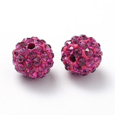 Polymer Clay Rhinestone Beads RB-C1438-10mm-A24-1