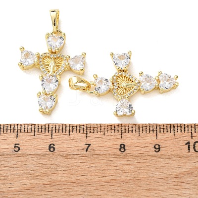 Easter Brass Micro Pave Clear Cubic Zirconia Pendants CU-E003-09G-B-1