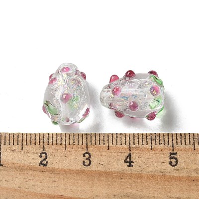 Handmade Foil Lampwork Bumpy Beads Strands FOIL-Z001-05C-1