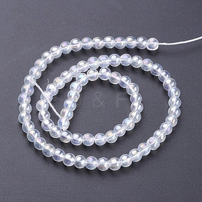 Glass Beads Strands X-GR4mm01Y-AB-1