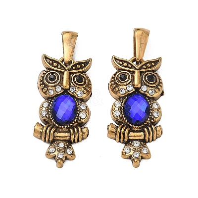 304 Stainless Steel Rhinestone Pendants RB-CBA7A56-08AG-01-1