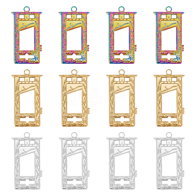 12Pcs 3 Colors Ion Plating(IP) 304 Stainless Steel Pendants STAS-UN0046-42-1