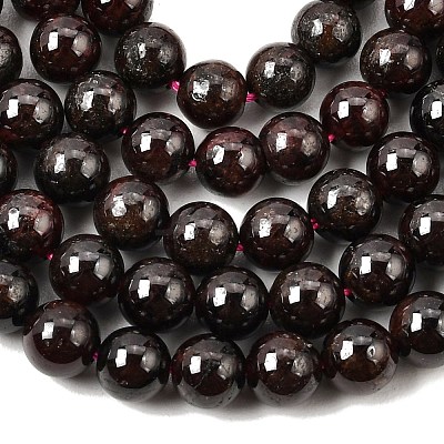 Natural Garnet Gemstone Beads Strands X-G-R263-7mm-1