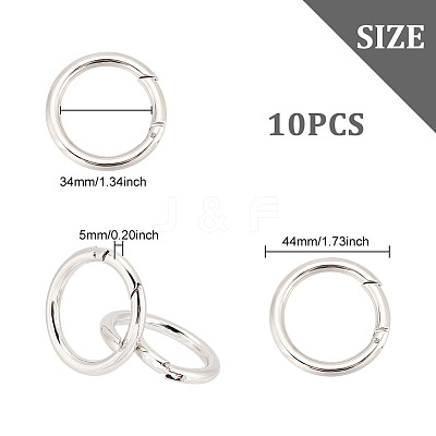 10Pcs Alloy Spring Gate Rings FIND-DC0002-39-1