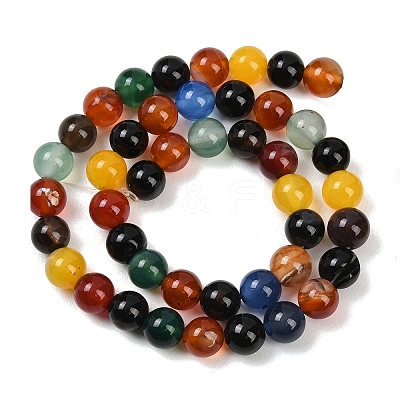Natural Agate Beads Strands G-B171-B04-8mm-1