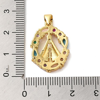 Rack Plating Brass Micro Pave Colorful Cubic Zirconia Pendants KK-G488-11G-1