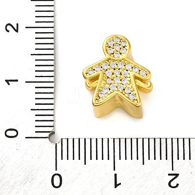 Rack Plating Brass Micro Pave Cubic Zirconia European Beads KK-Z081-18-1