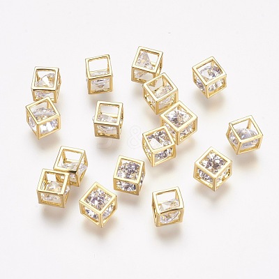 Brass Cubic Zirconia Charms KK-P078-07-1