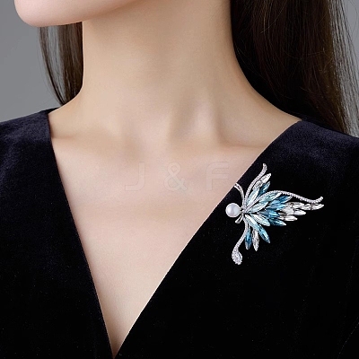 Butterfly Alloy Rhinestone Brooches for Backpack Clothes PW-WGFD049-01-1