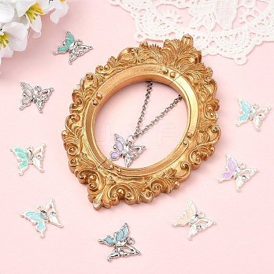 16Pcs 8 Styles Alloy Enamel Pendants FIND-YW0011-64-1