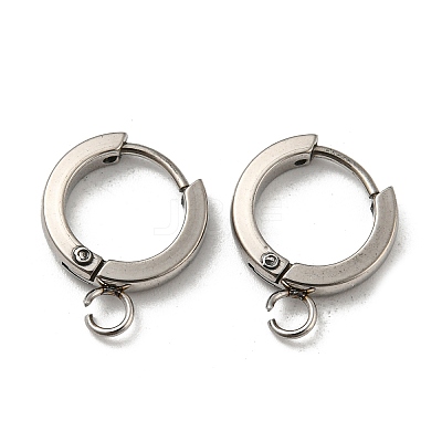 Tarnish Resistant 201 Stainless Steel Huggie Hoop Earrings Findings STAS-A167-01J-P-1