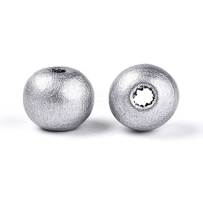 Spray Painted Round Natural Schima Wood Beads WOOD-A018-8mm-02-1