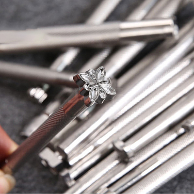 Chrome Vanadium Alloy Steel Leather Different Shape Stamp Punch Set PURS-PW0003-064-1