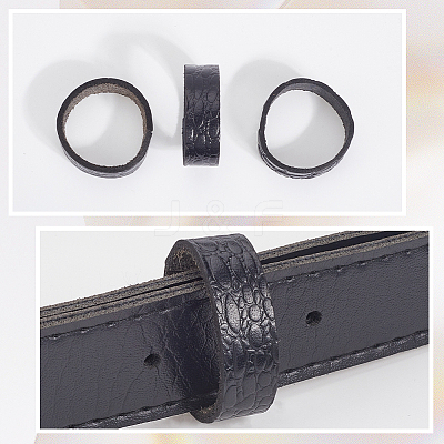 4 Sets Cowhide Belt Loop Keepers & Iron Findings FIND-GF0007-61B-02-1