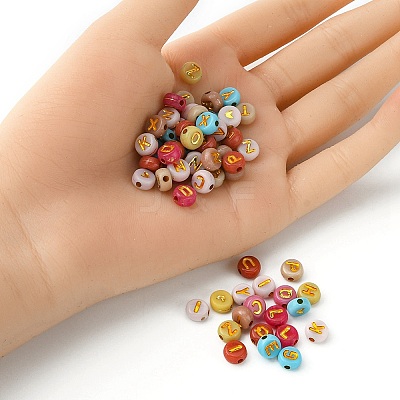 300pcs 2 Styles Opaque Mixed Color Acrylic Beads MACR-YW0002-58A-1