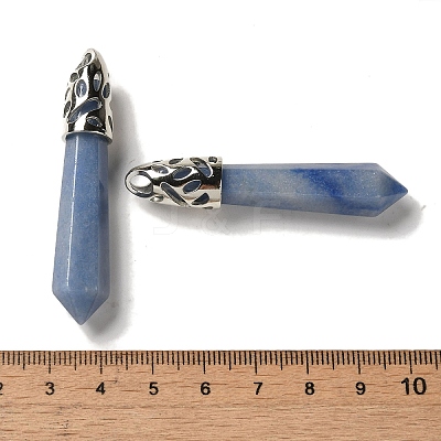 Natural & Synthetic Mixed Gemstone Pointed Big Pendants G-Z055-01P-1