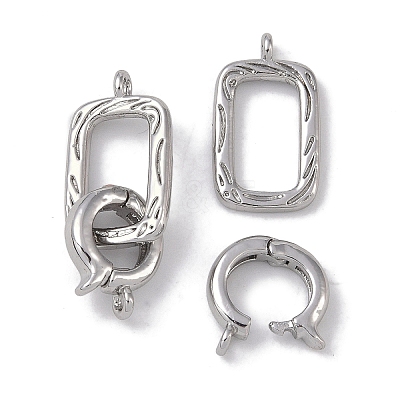 Brass Fold Over Clasps KK-G497-29P-1