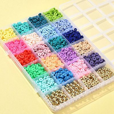DIY Heishi Polymer Clay Beads Jewelry Making Finding Kit DIY-FS0005-94B-1