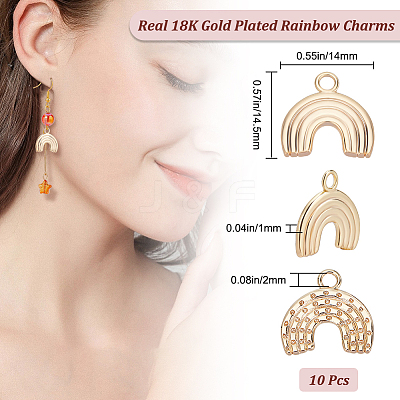 10Pcs Brass Charms KK-BBC0011-25-1