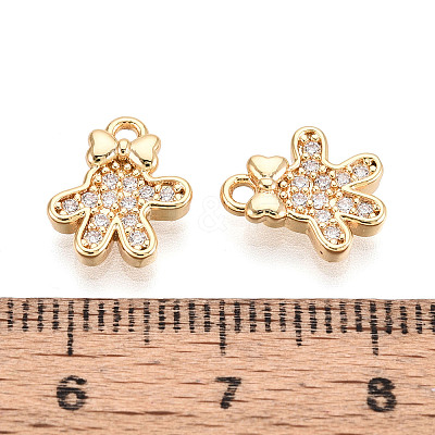 Brass Micro Pave Cubic Zirconia Charms KK-N263-147A-G-1