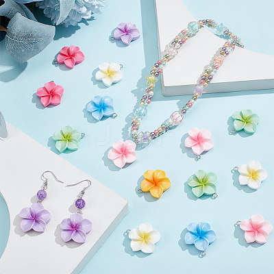 49Pcs 7 Colors Opaque Resin Pendants CRES-PH0001-30-1
