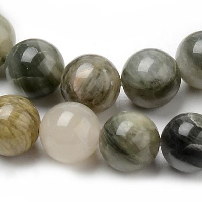 Natural Green Rutilated Quartz Beads Strands G-Q462-61-8mm-1