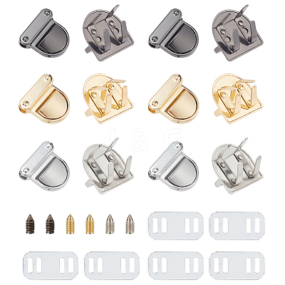 6 Sets 3 Colors Stainless Steel Bag Tuck Clasps FIND-WR0009-01-1