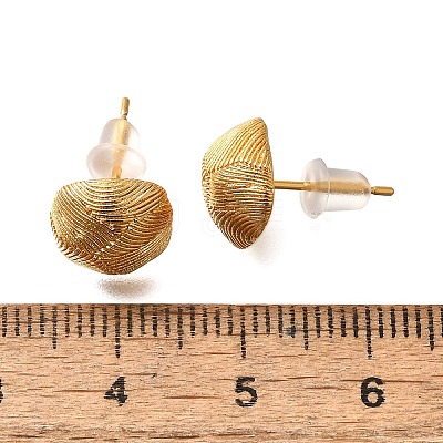 Brass Square Stud Earrings EJEW-Z083-04G-1