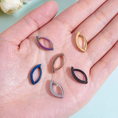 6Pcs 6 Color 304 Stainless Steel Curved Belly Ring Hoop JX496A-02-1