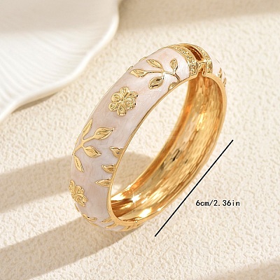 Vintage Elegant Flower Alloy Hinged Bangles for Women's Holiday Wear RJ0827-4-1