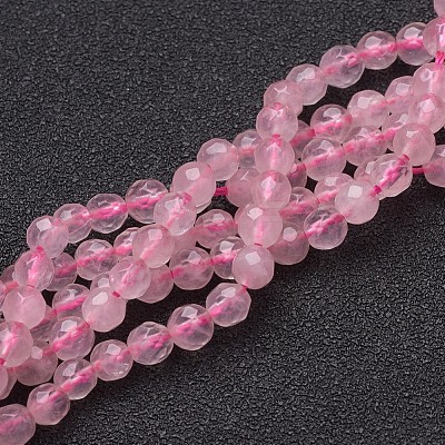 Natural Rose Quartz Beads Strands X-G-G099-F4mm-15-1