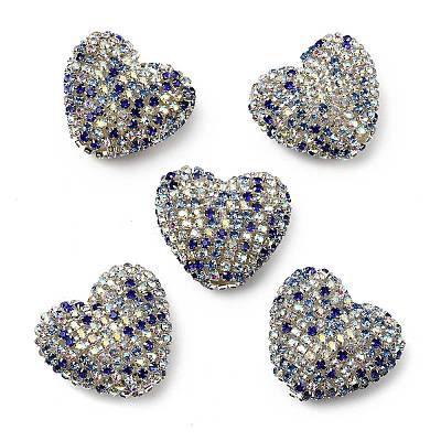 Sparkling Acrylic Heart Beads with Rhinestone Embellishment LS-OACR-NH0001-02B-04-1