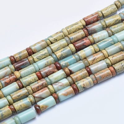 Natural Aqua Terra Jasper Beads Strands G-E444-18-1