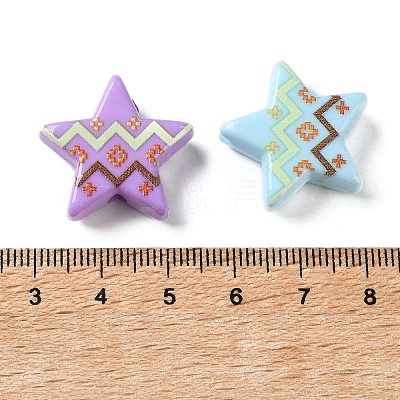 Opaque Printed Acrylic Beads AC-CBA6251-07-1