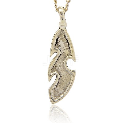 Antique Silver Alloy Enamel Leaf Pendants PALLOY-J207-03AS-1