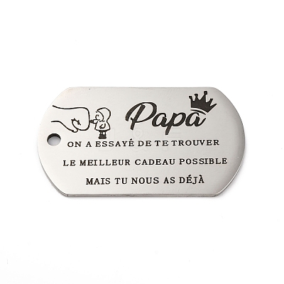 Anti-Tarnish 201 Stainless Steel Pendants STAS-R002-02P-08-1