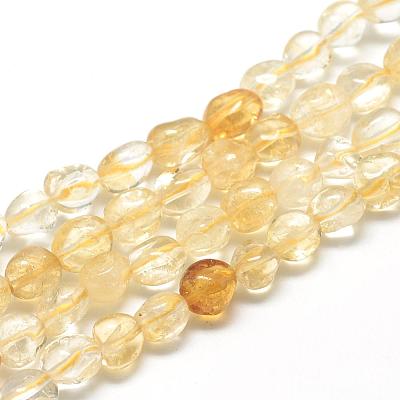 Natural Citrine Beads Strands G-R445-8x10-16-1
