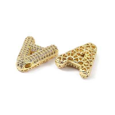 Brass Micro Pave Clear Cubic Zirconia Pendants KK-Z041-01G-A-1