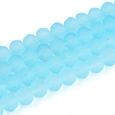Baking Paint Frosted Glass Beads Strands FGLA-N003-6mm-02-1