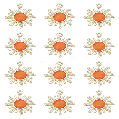 12Pcs Golden Alloy Pendants FIND-LP0002-23-1