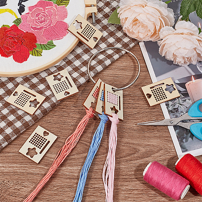 50Pcs Wood Cross Stitch Thread Bobbins WOOD-OC0003-90-1