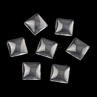 Transparent Glass Square Cabochons GGLA-S022-10mm-1