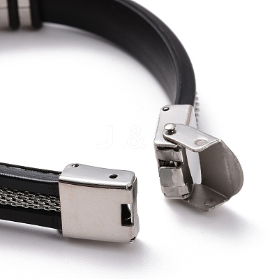 Men's Silicone Cord Bracelet BJEW-M206-02GP-1