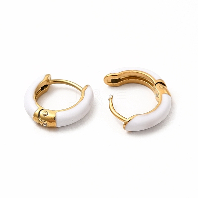 Ion Plating(IP) Enamel Hoop Earrings EJEW-G344-02G-07-1