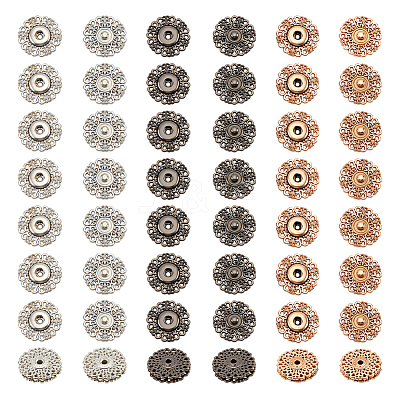 24Pcs 3 Colors Alloy & Brass Snap Buttons FIND-NB0003-65-1