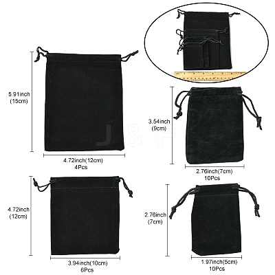 30Pcs Rectangle Velvet Pouches TP-FS0001-02A-1